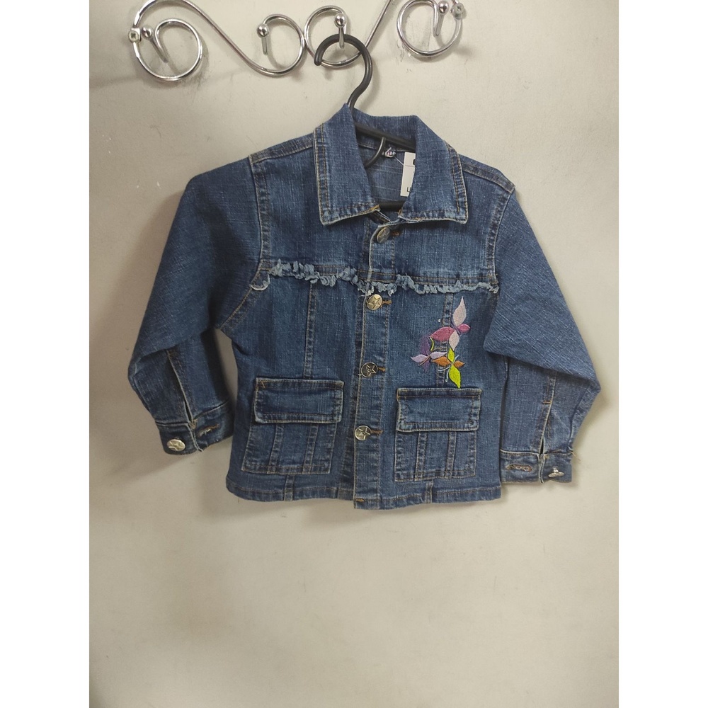 Denim Jacket Girls' Blue NWOT Butterfly Embroidery